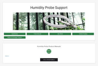 Product support information for humidity probes.