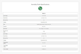 Learn more about humidity probe specifications.