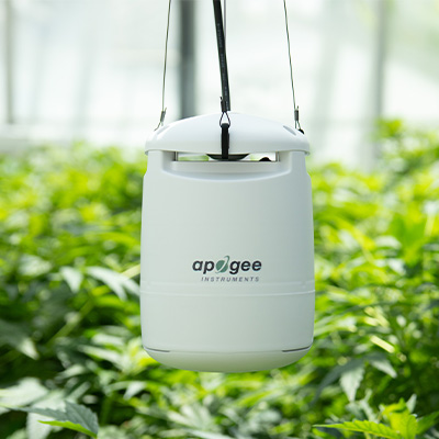 Apogee Guardian mounted with wires over greenhouse