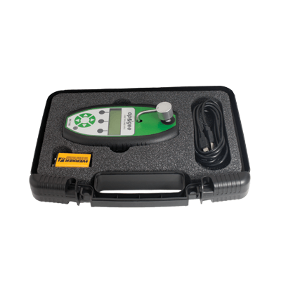 The MC-100 chlorophyll concentration meter comes with a protective case.