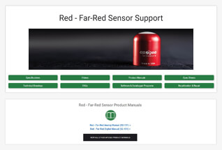 Product support information for red - far-red sensors.