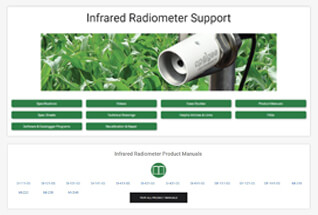 Product support information for infrared radiometers.