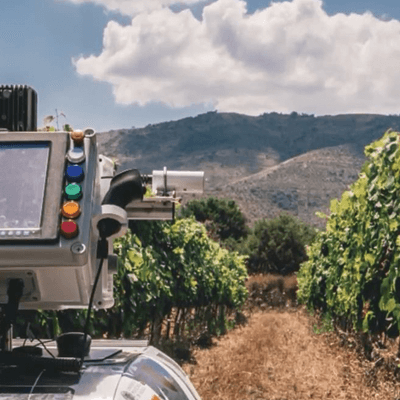 Image of an infrared radiometer used in robot vineyard monitoring