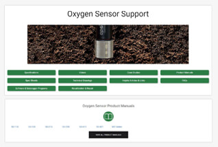 Product support information for oxygen sensors.