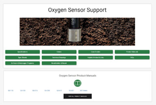 Product support information for oxygen sensors.
