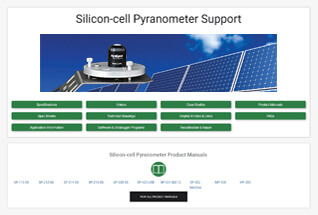 Product support information for silicon-cell pyranometers.