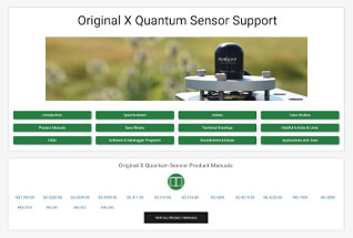 Product support information for original X quantum sensors.