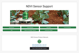 Product support information for NDVI sensors.