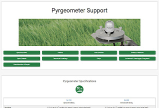 Product support information for pyrgeometers.